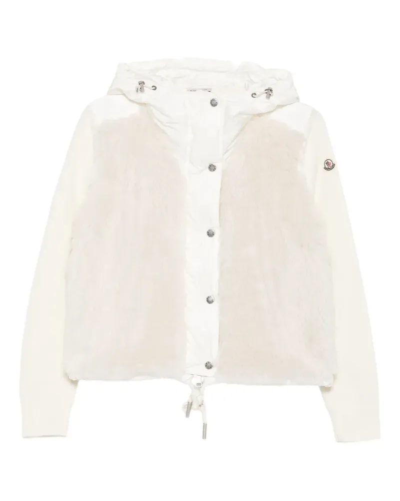 Moncler Hoodie mit Faux Fur-Einsätzen - Weiß Weiß