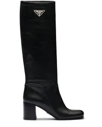 Prada Stiefel mit Logo Schwarz