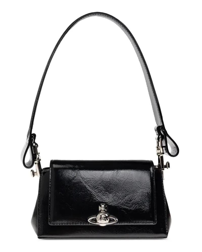 Vivienne Westwood Kleine Hazel Handtasche mit Orb-Schild - Schwarz Schwarz