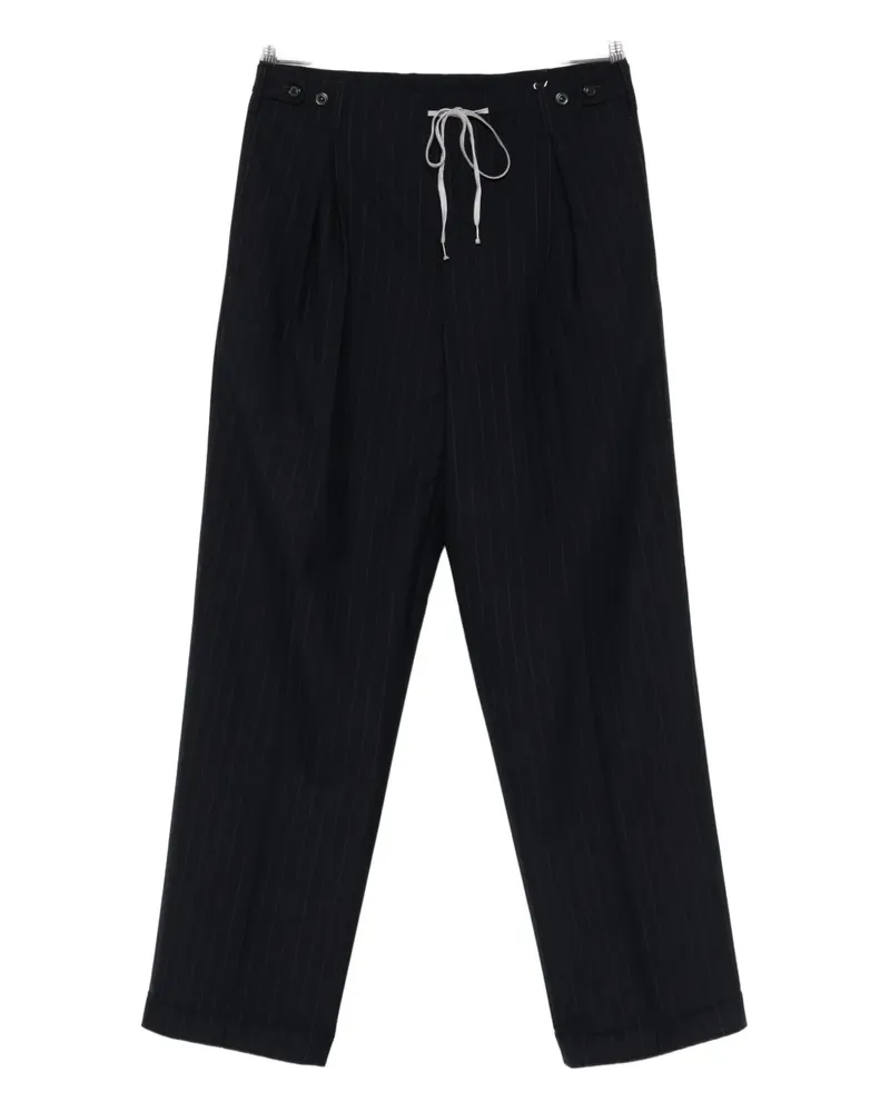 Maison Margiela pinstripe drawstring trousers - Blau Blau