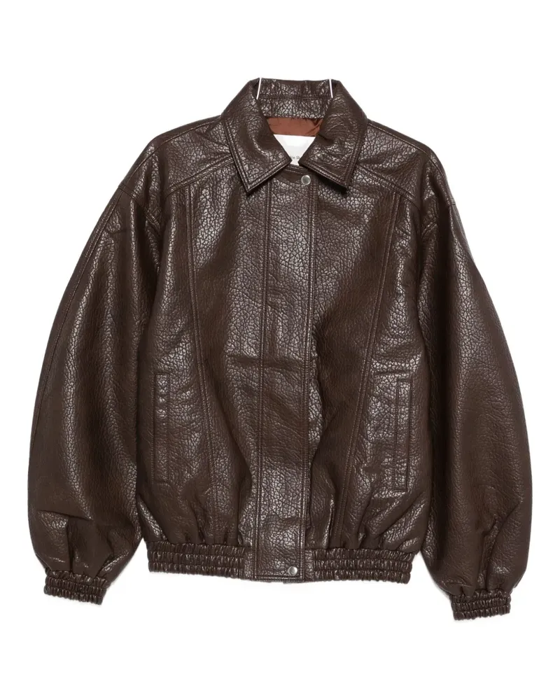 FRANKIE Shop Prescott grained faux leather jacket - Braun Braun