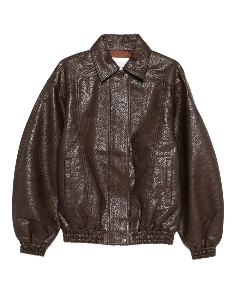 FRANKIE Shop Prescott Jacke aus strukturiertem Faux-Leder - Braun Braun