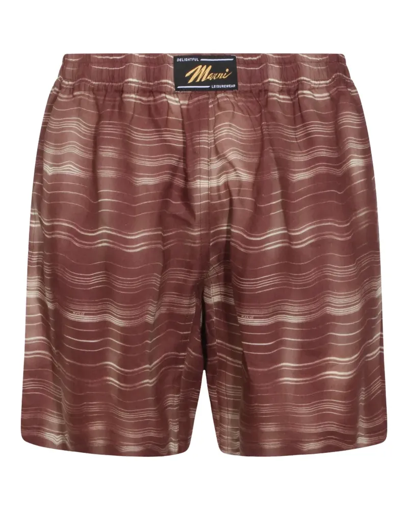 Marni striped ramie shorts - Braun Braun