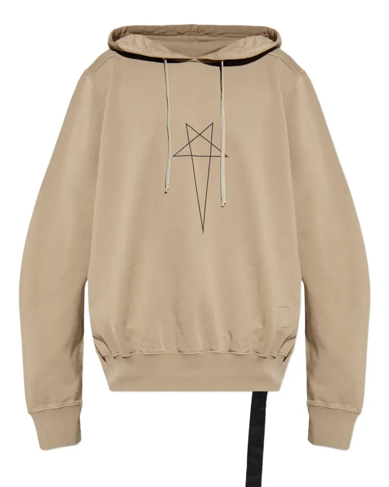 DRKSHDW by Rick Owens Kordelzug-Hoodie mit Sternstickerei - Braun Braun