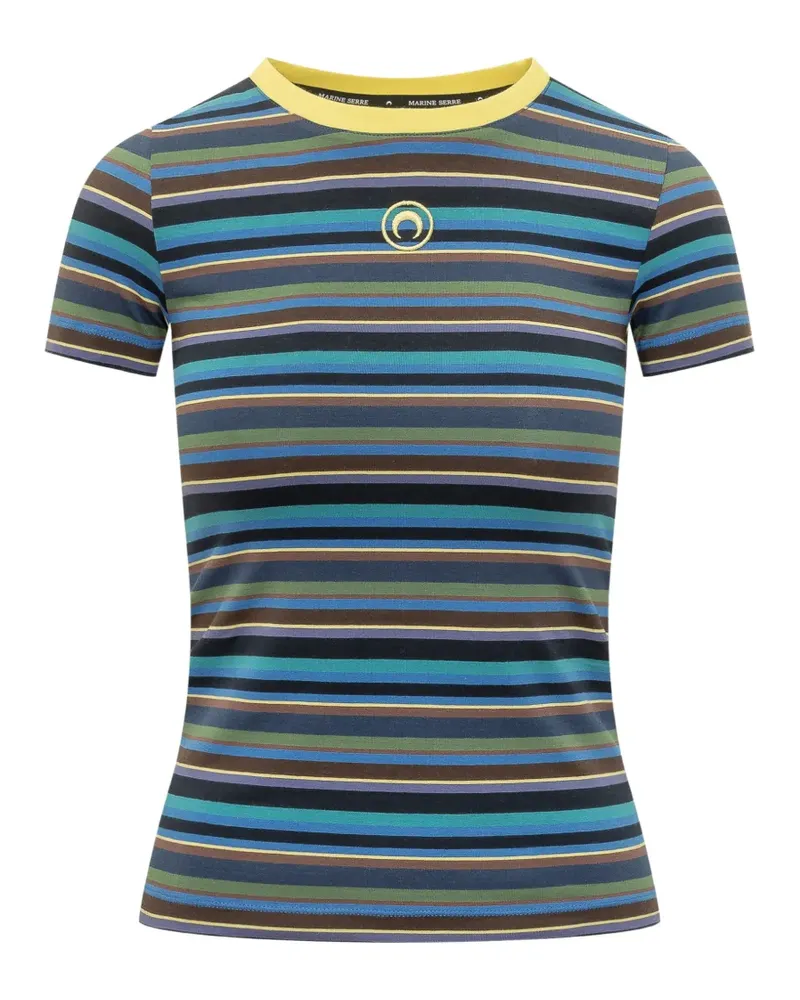 Marine Serre striped T-shirt - Blau Blau