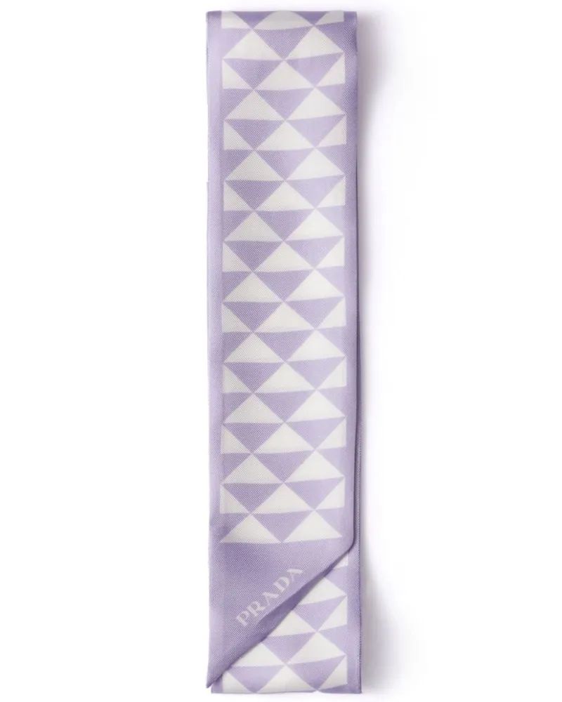 Prada Schal mit Triangel-Logo - Violett Violett