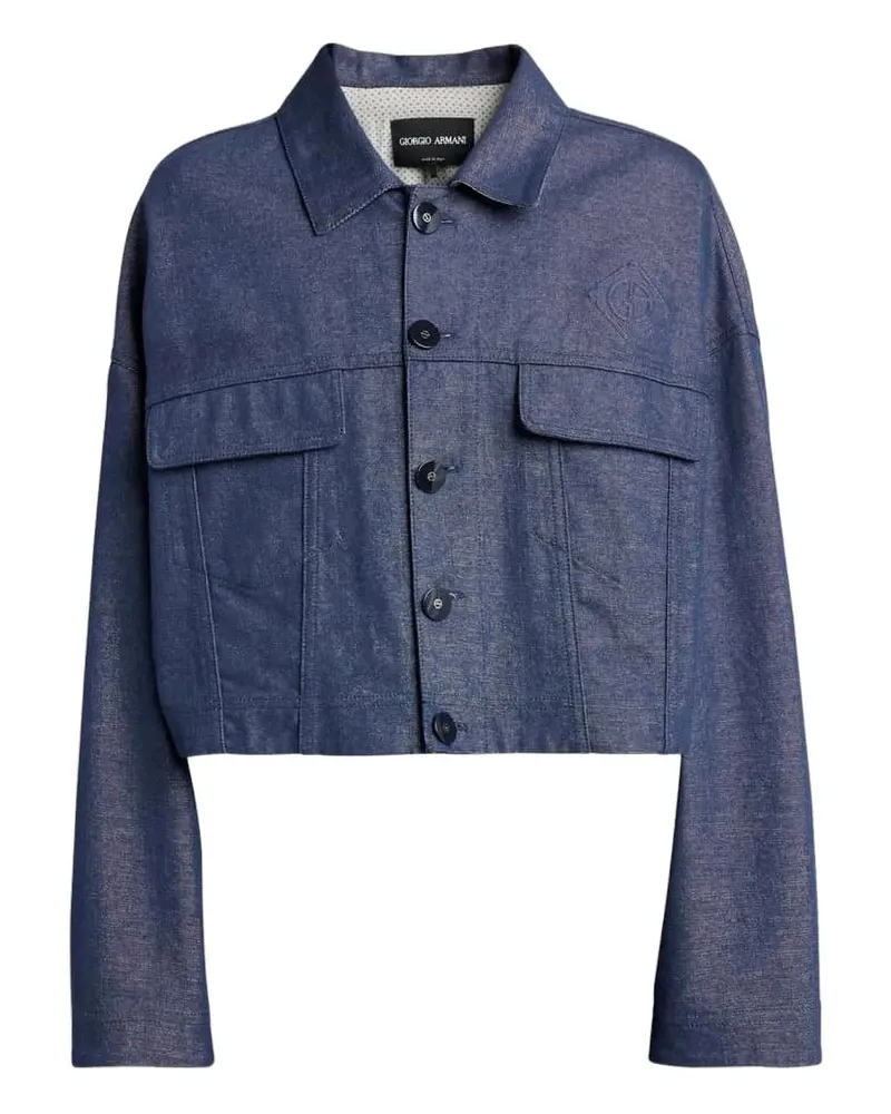 Giorgio Armani Hemdjacke mit geknöpften Taschen - Blau Blau