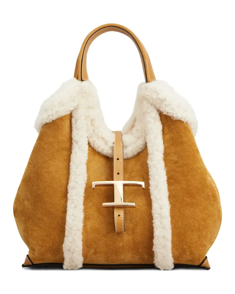 TOD'S Wildledertasche mit Shearling-Besatz - Braun Braun