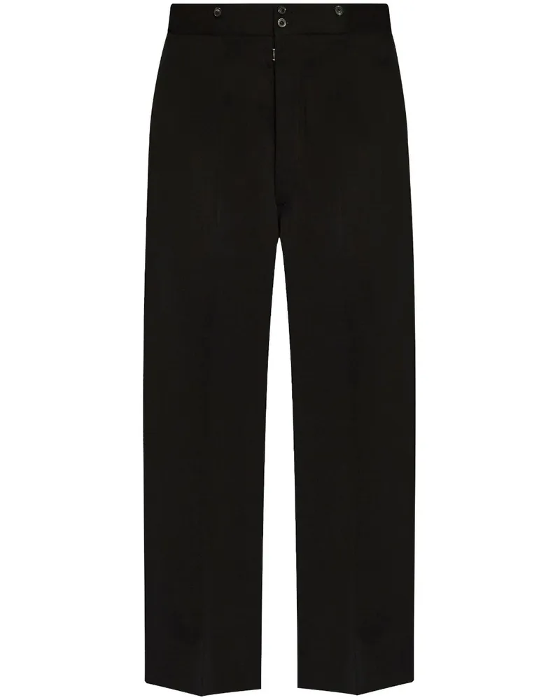 Maison Margiela Wollhose mit Ziernähten - Schwarz Schwarz