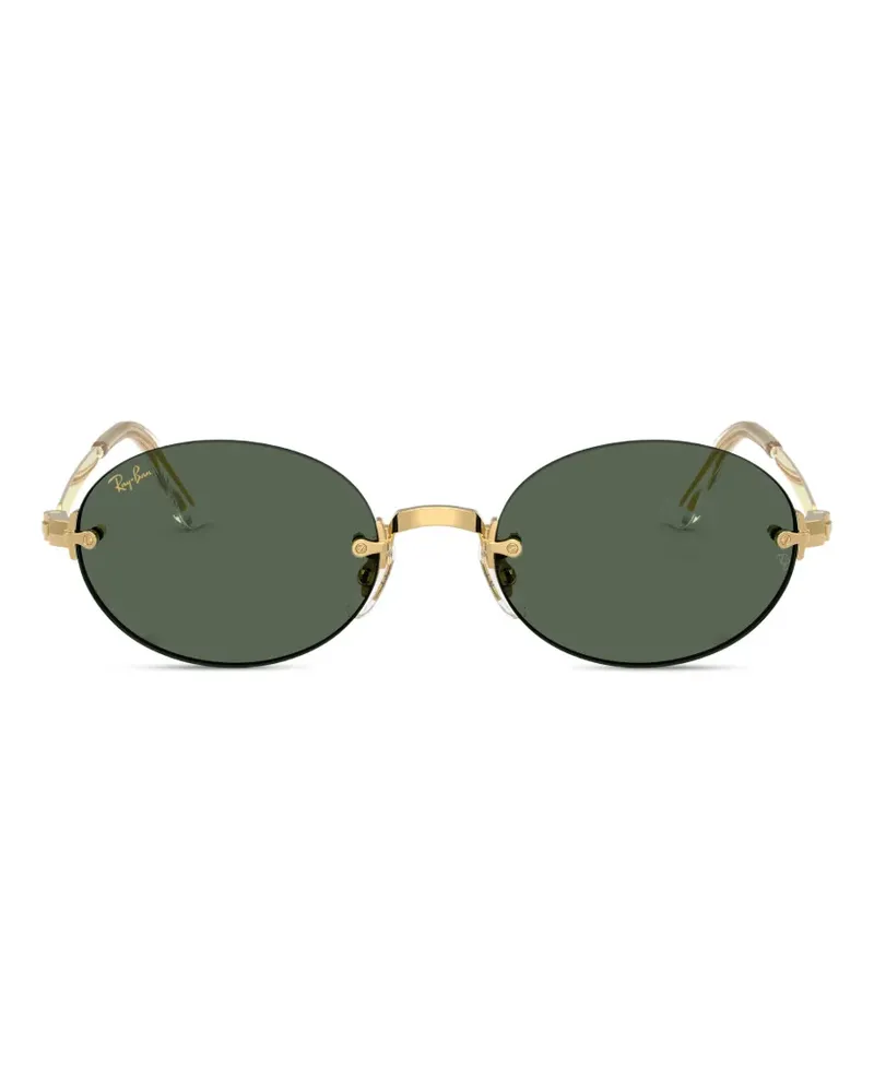 Ray Ban Sonnenbrille mit rundem Gestell - Gold Gold