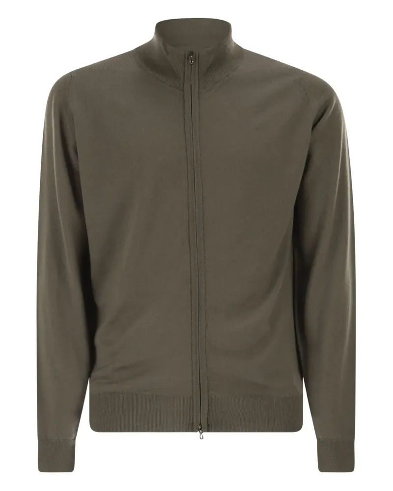 John Smedley Maclean Cardigan mit Reißverschluss - Grün Grün