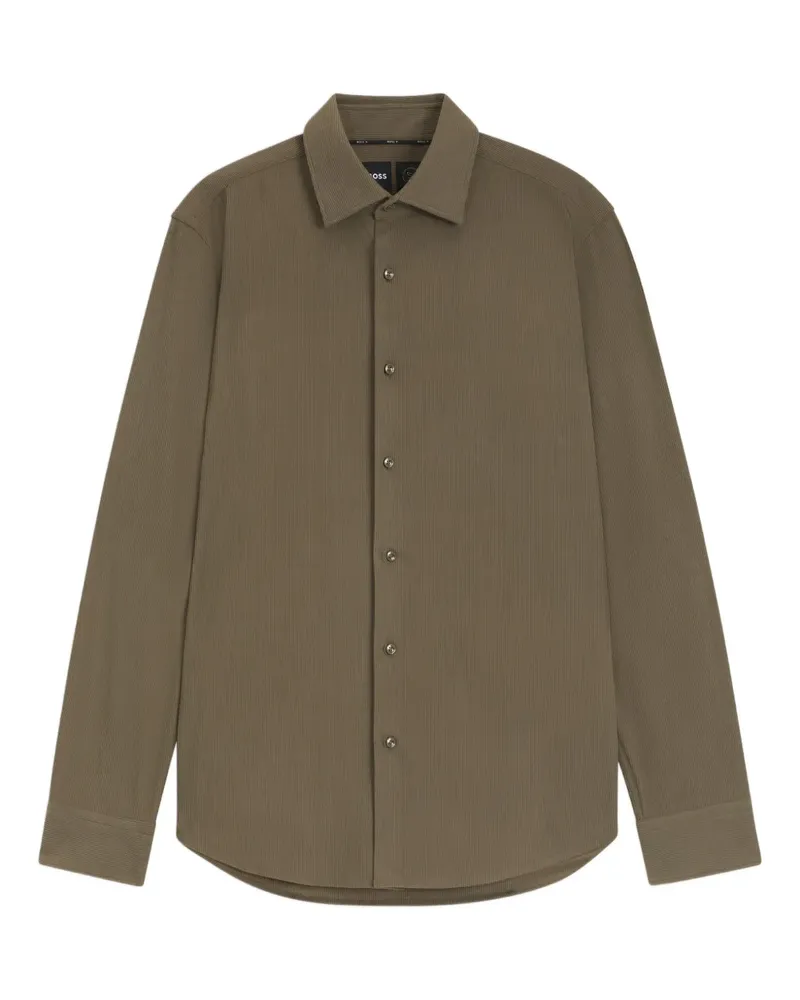 HUGO BOSS Geripptes Hemd - Braun Braun
