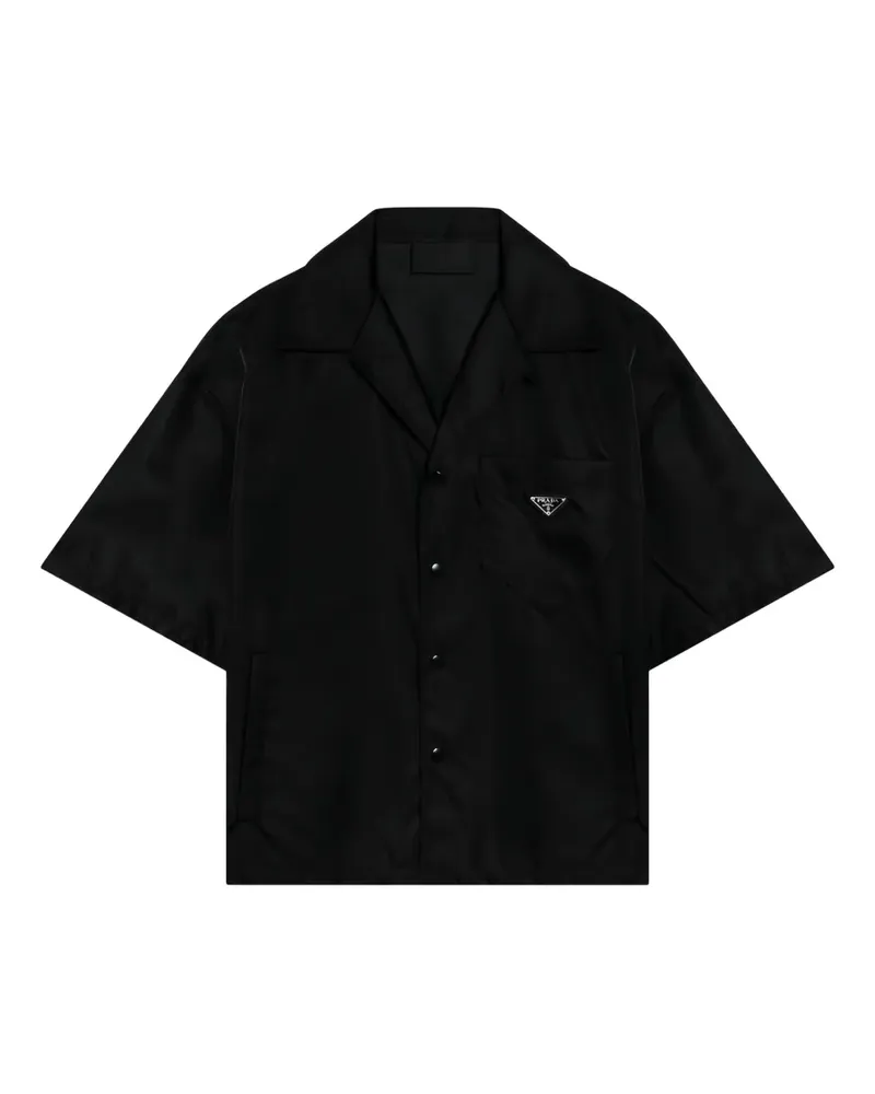 Prada Hemd mit Triangel-Logo - Schwarz Schwarz