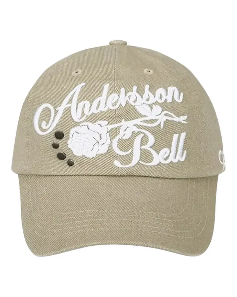 Andersson Bell embroidered floral-detail cap - Nude Nude