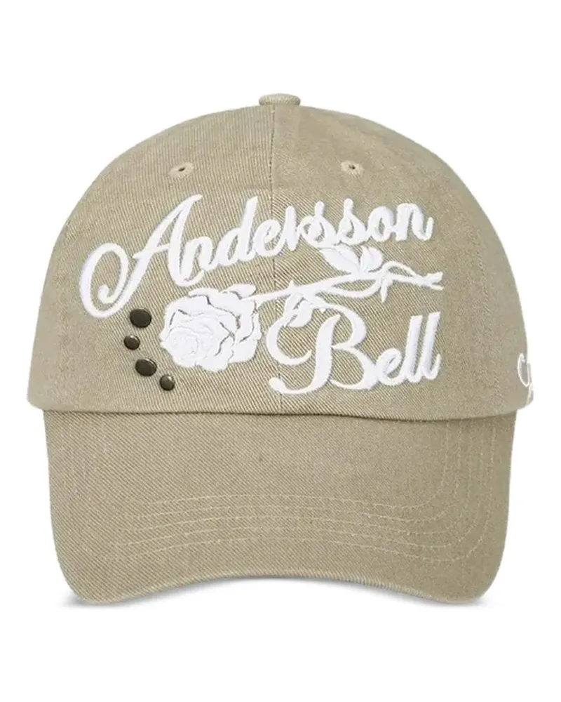 Andersson Bell embroidered floral-detail cap - Nude Nude