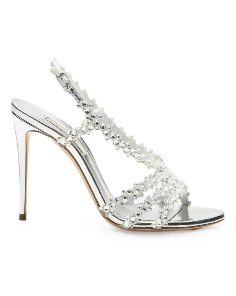 Casadei Julia C-Love crystal-embellished sandals - Silber Silber