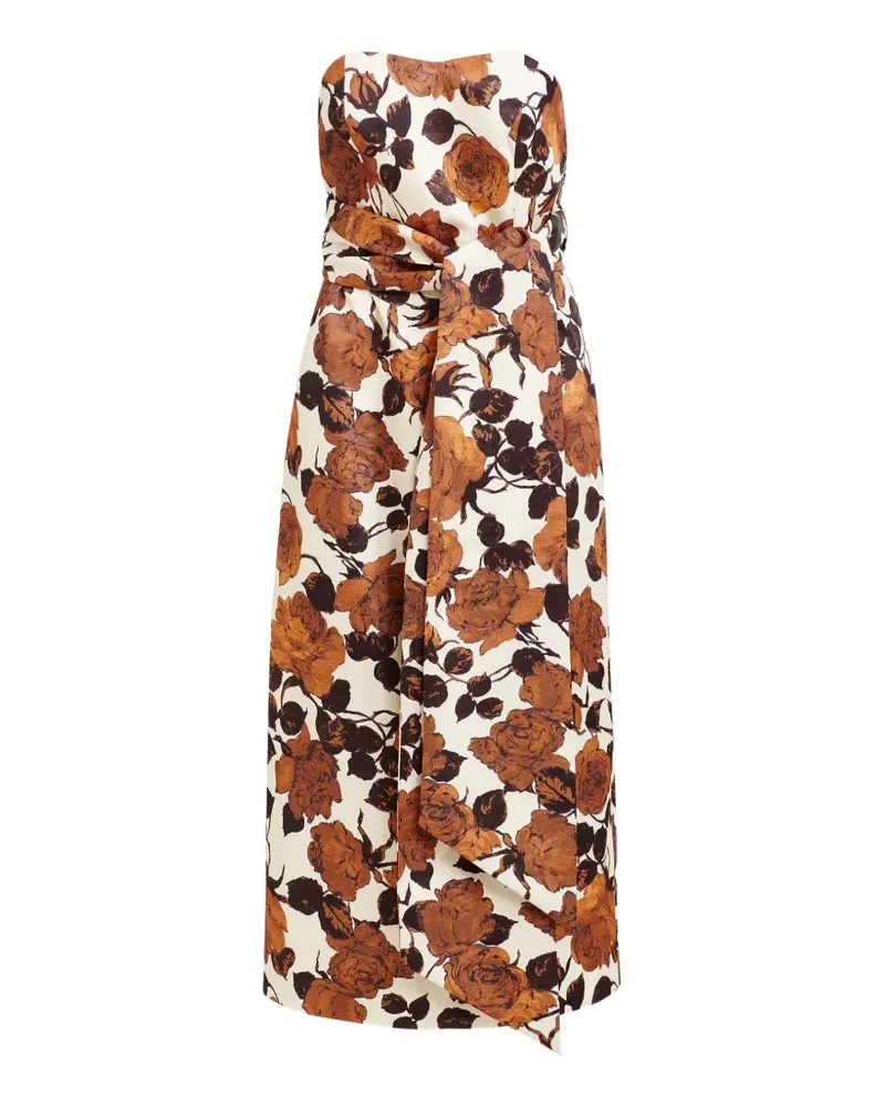 Essentiel strapless floral wrap dress - Nude Nude