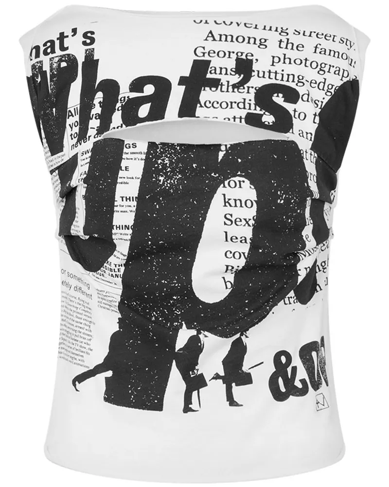 Moschino Oberteil mit Text-Print - Weiß Weiß