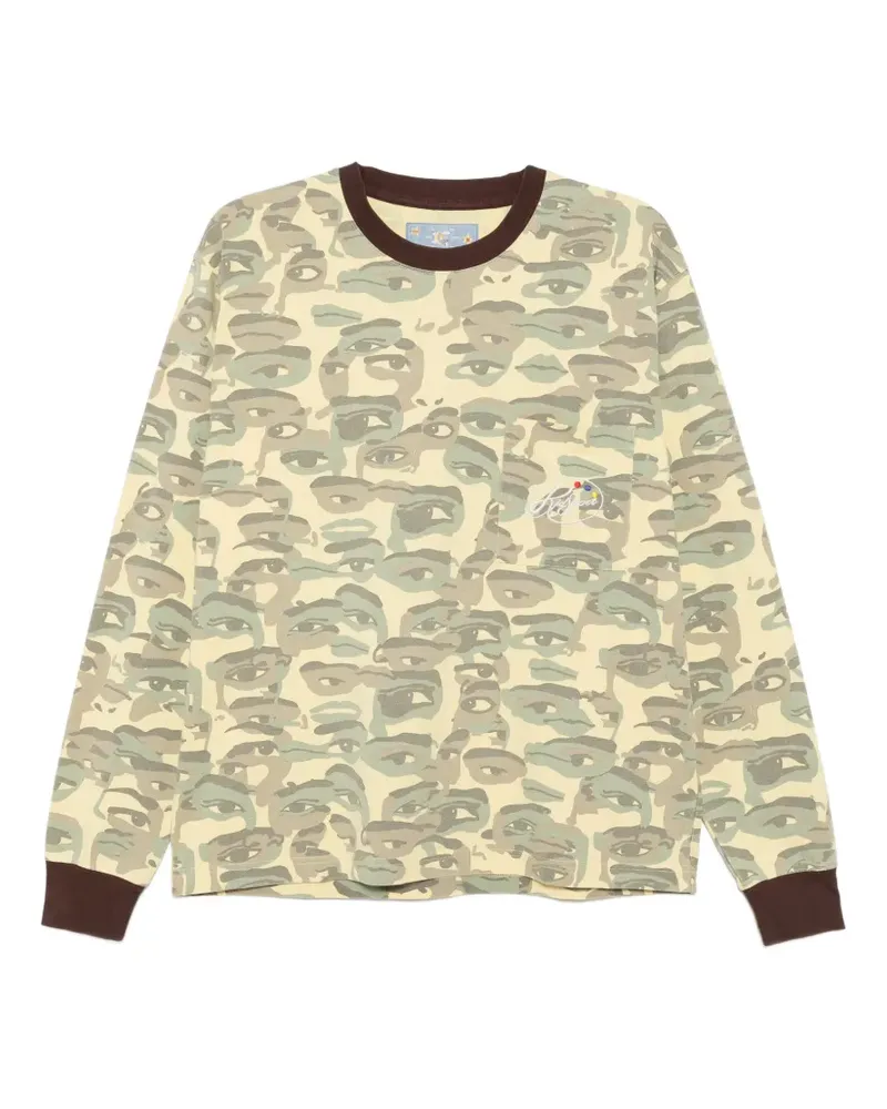 KidSuper face camouflage-printed pocket T-shirt - Grün Grün