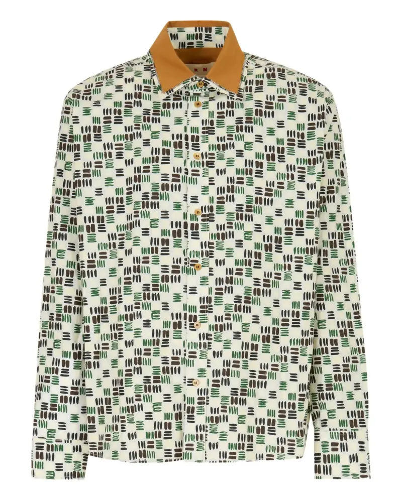 Marni long-sleeves printed shirt - Weiß Weiß