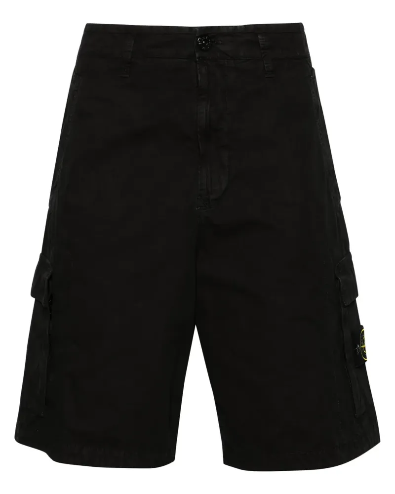 Stone Island Cargo-Shorts mit Kompass-Patch - Schwarz Schwarz
