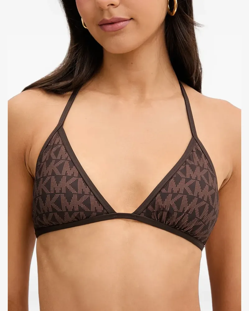 Michael Kors Bikinioberteil mit Print - Braun Braun
