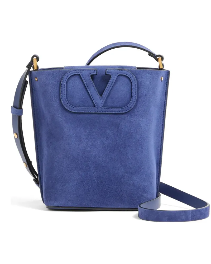 Valentino Garavani Kleine Fill Me Beuteltasche aus Wildleder - Blau Blau