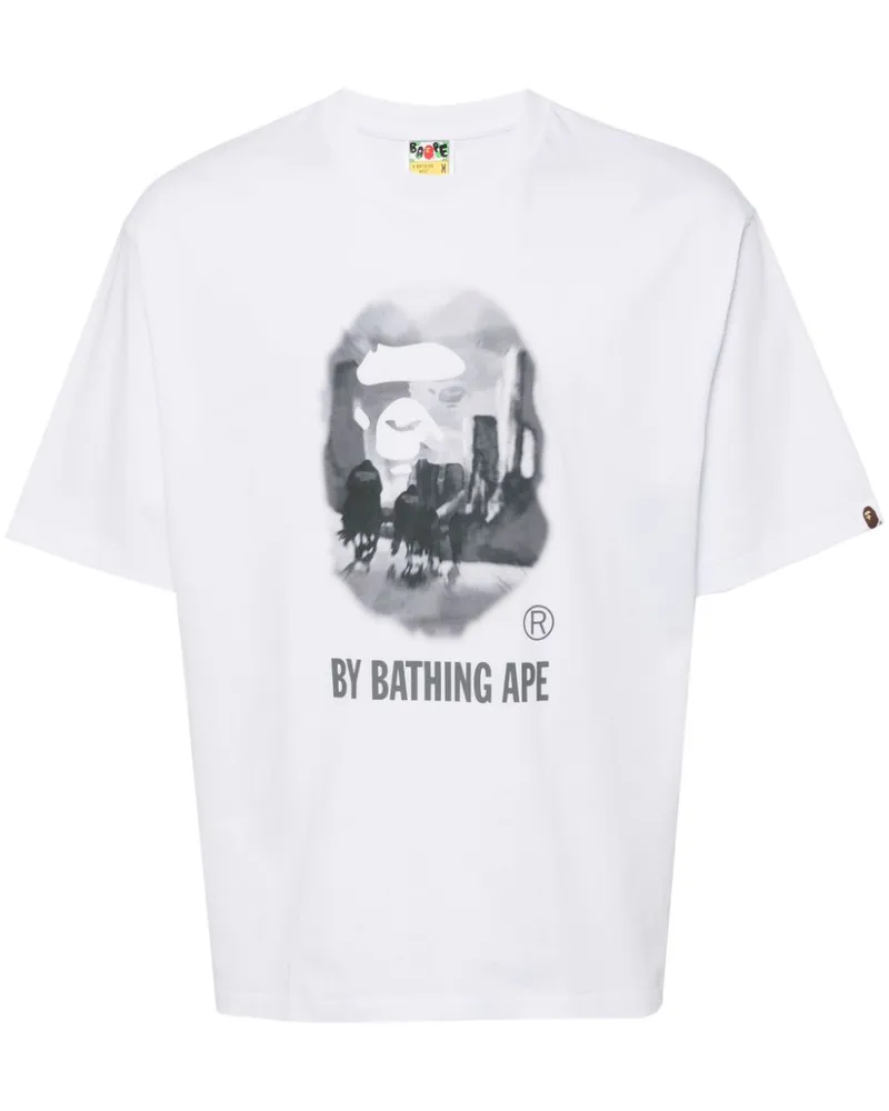 BAPE T-Shirt mit Logo-Print - Weiß Weiß