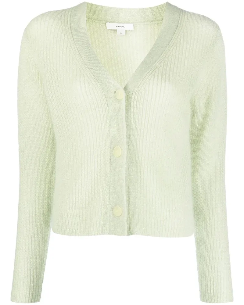 Vince Gerippter Cardigan mit V-Ausschnitt - Grün Grün