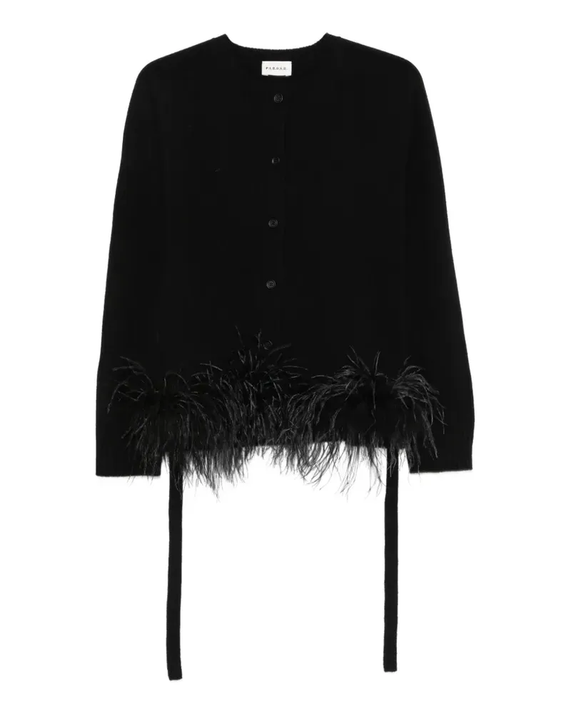 P.A.R.O.S.H. P.A.R.O H. Cardigan mit Federn - Schwarz Schwarz