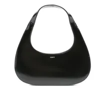 Schultertasche aus Leder - Schwarz