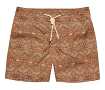 Gemusterte Bulldog Badeshorts - Orange