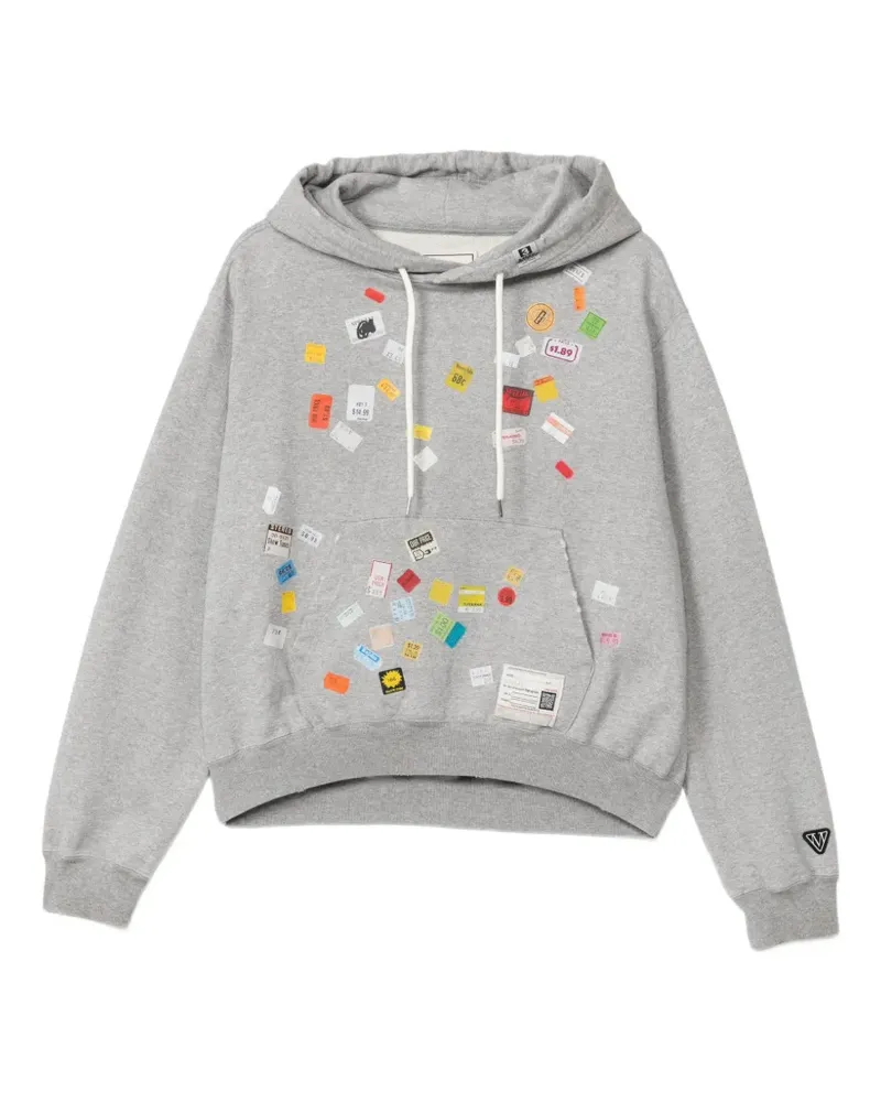 MIHARAYASUHIRO Hoodie mit Preisschild-Print - Grau Grau
