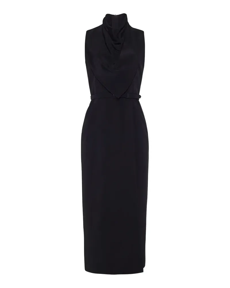 Adam Lippes scarf-drape silk-crepe midi dress - Schwarz Schwarz