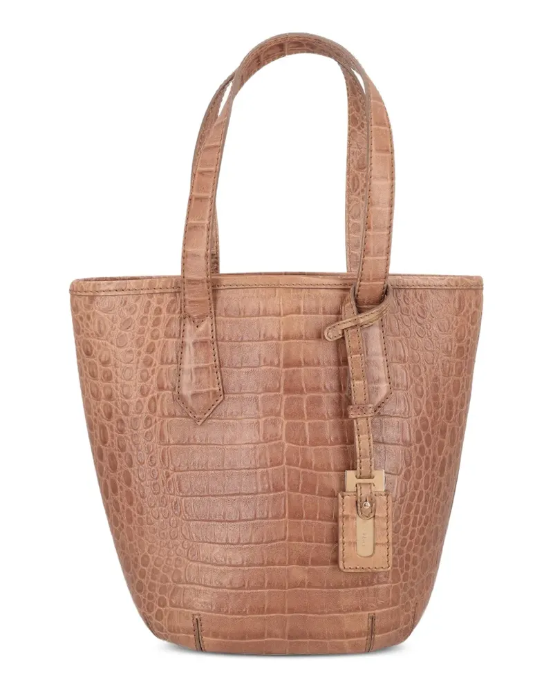 Max Mara Tote Bag mit Kroko-Optik - Braun Braun