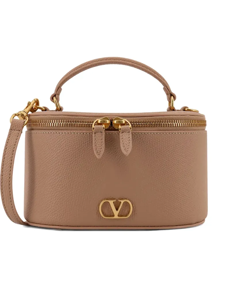 Valentino Garavani top-handle logo-detail tote bag - Nude Nude
