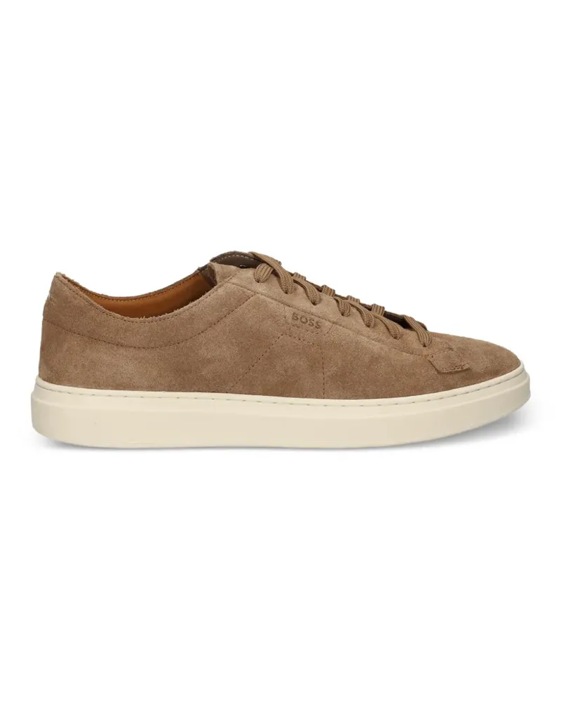 HUGO BOSS suede lace-up sneakers - Nude Nude
