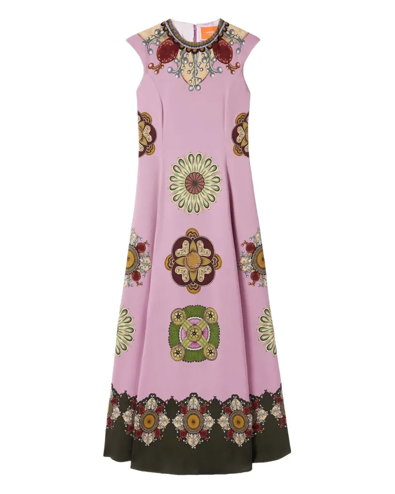 La DoubleJ Midikleid mit Park Ave-Print - Rosa Rosa