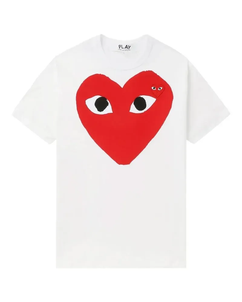 Comme des Garçons Play T-Shirt mit Herzprint - Weiß Weiß