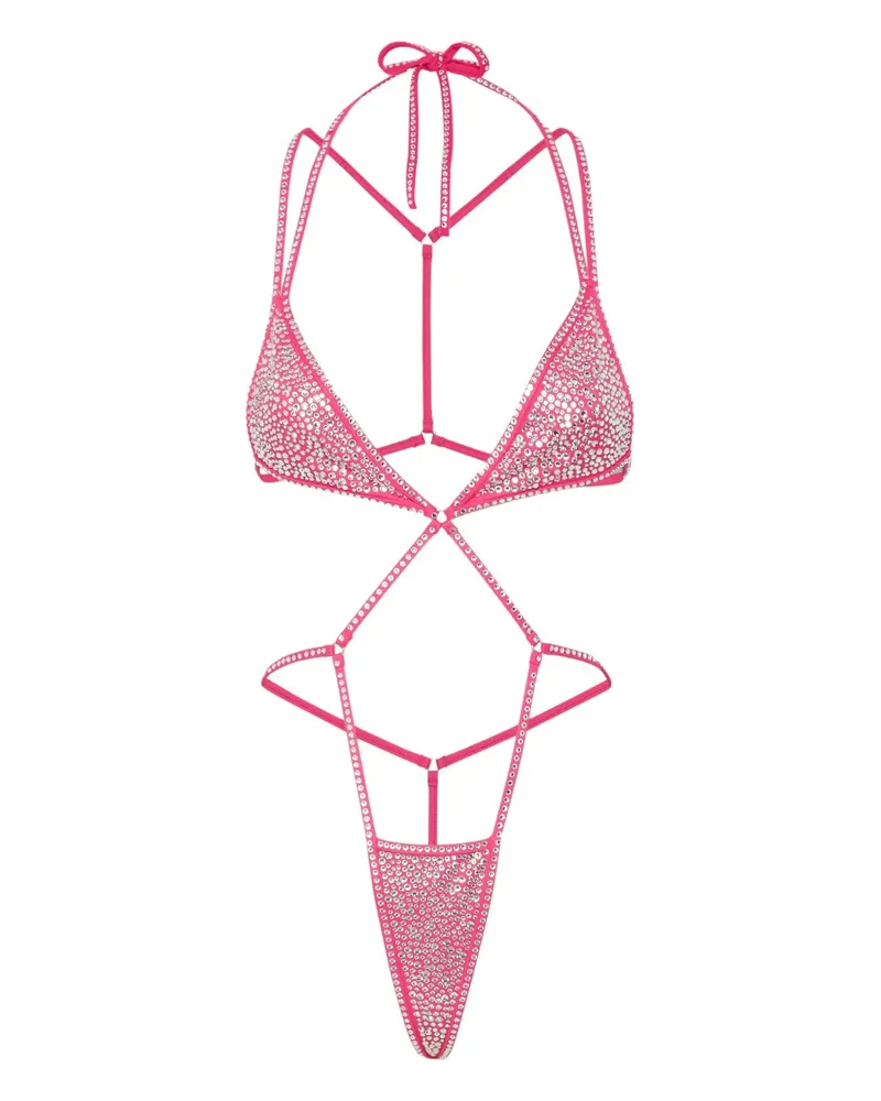 Dsquared2 crystal-embellished swimsuit - Rosa Rosa
