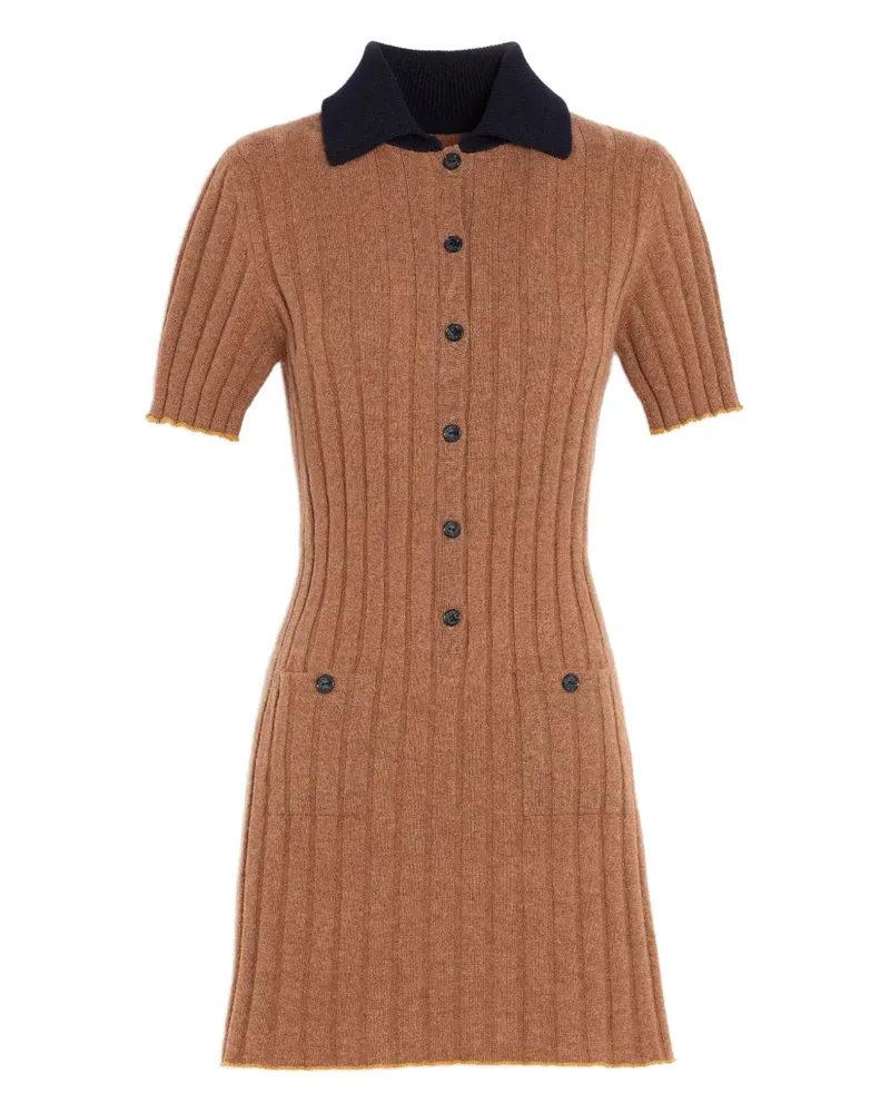 Barrie Geripptes Midikleid - Braun Braun
