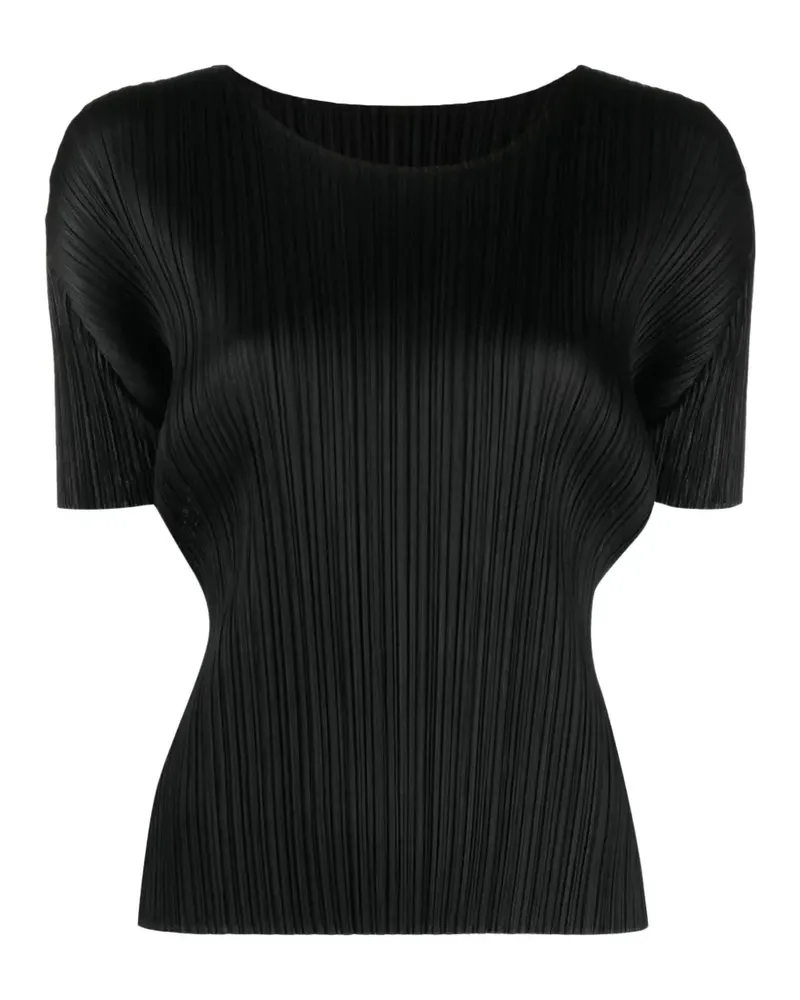 Issey Miyake plissé T-shirt - Schwarz Schwarz