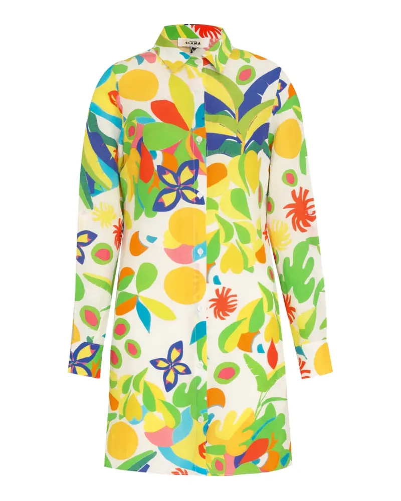 Amir Slama floral print shirt dress - Weiß Weiß