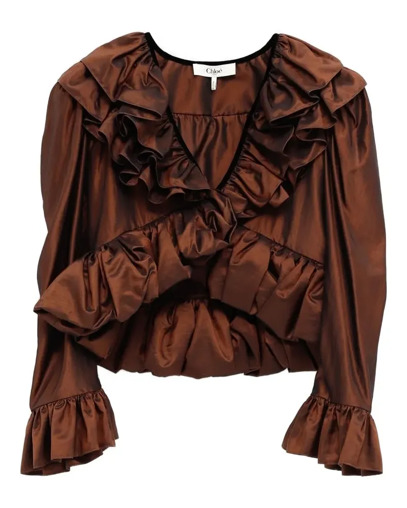 Chloé ruffled-trimmed blouse - Braun Braun