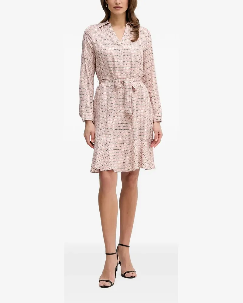 MARC AUREL geometric-print belted mini dress - Rosa Rosa