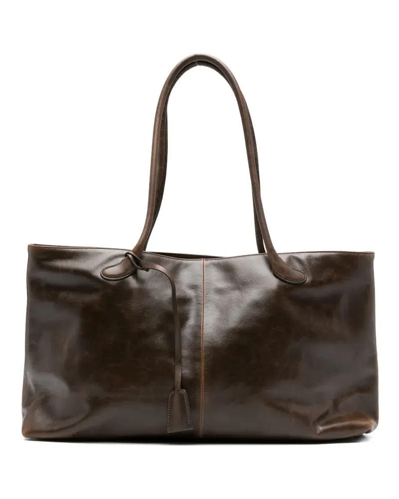 LOW CLASSIC Haricot leather shoulder bag - Braun Braun