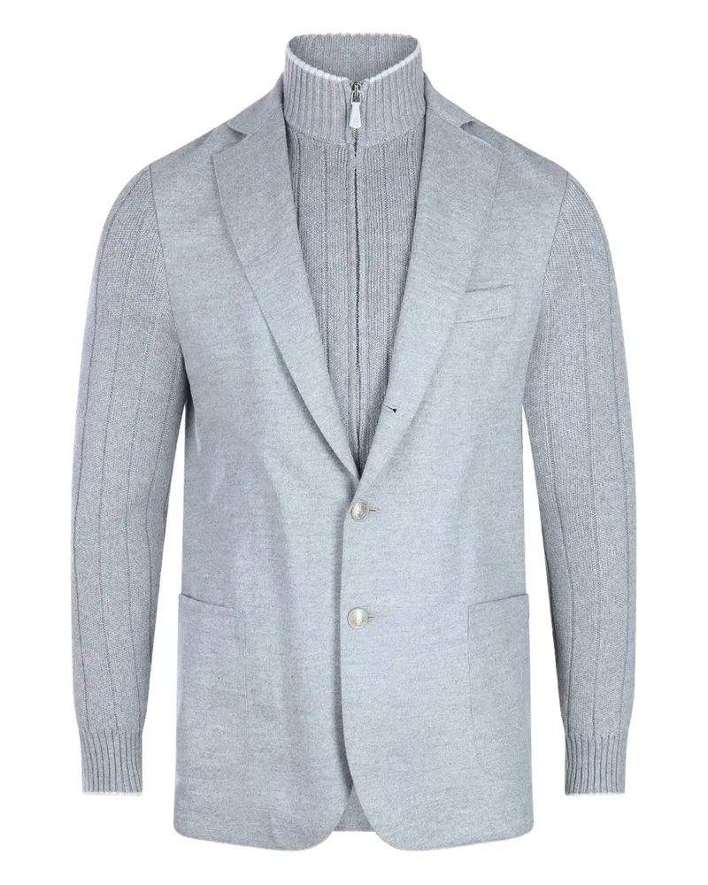 Eleventy Jacke mit gestrickten Ärmeln - Grau Grau