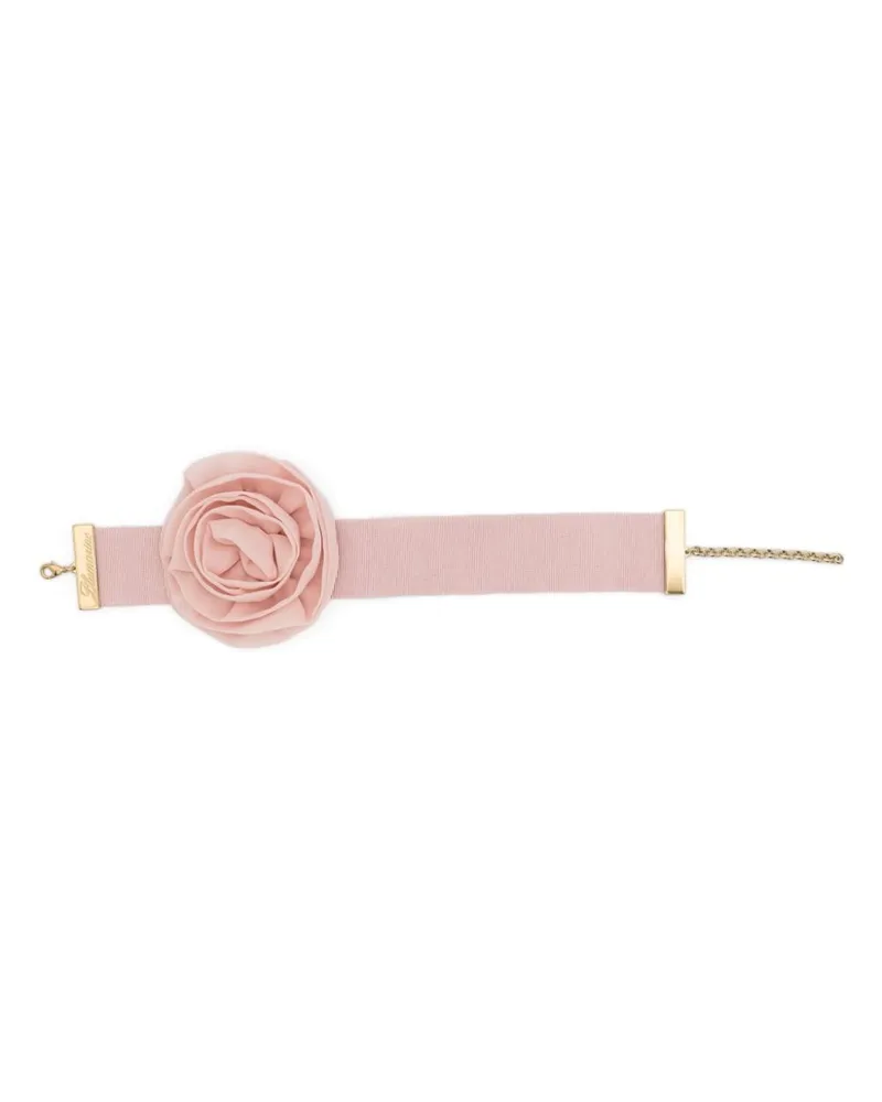 Blumarine Choker mit Rosenbrosche Rosa