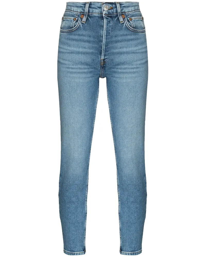RE/DONE Cropped-Jeans mit hohem Bund - Blau Blau