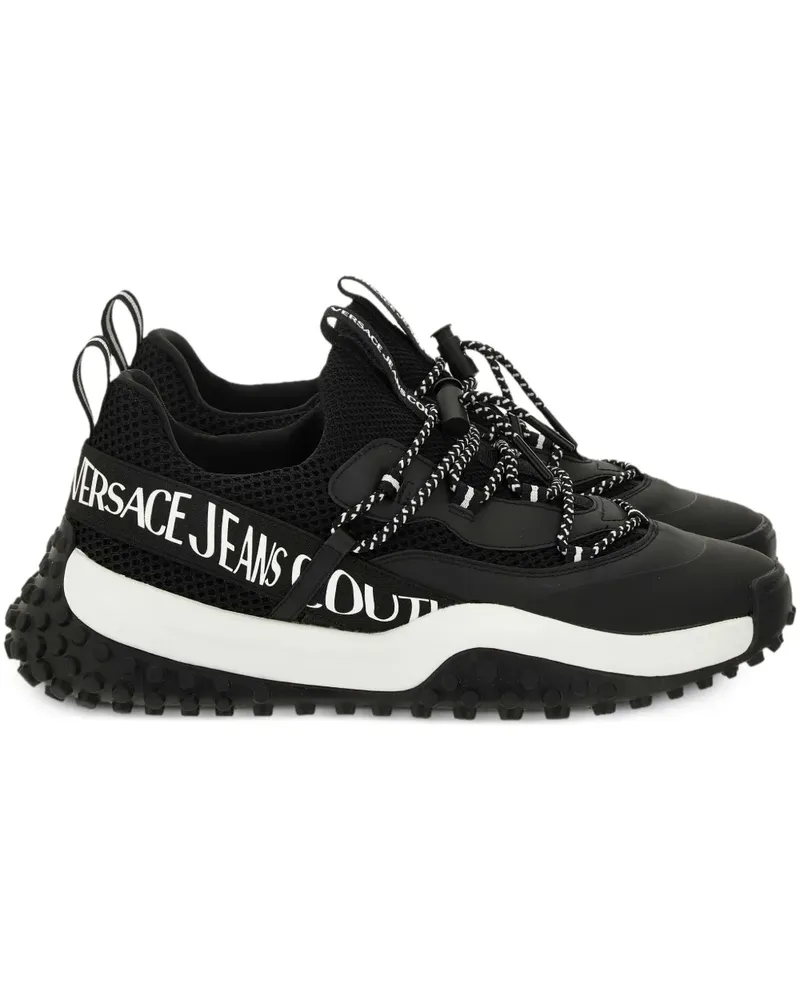 Versace Jeans Mesh-Sneakers mit Logo-Detail - Schwarz Schwarz